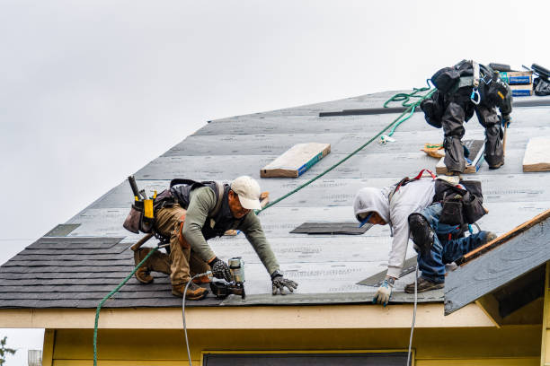 Professional Flat Roof Repair technician working in Highland, WI